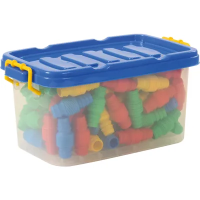 Image de EDUPLAY 120459 Set de tubes flexibles, plastique, boîte incluse, multicolore, 80 pièces (1 set)