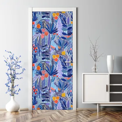 Produktbild von Dekorative selbstklebend Klebefolie Türtapete Türaufkleber Aufkleber Exotische Blätter 70 x 200 cm
