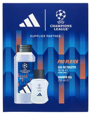 Zdjęcie produktu dla zestaw upominkowy adidas UEFA 12 EDT 50ml i żel pod prysznic 250ml