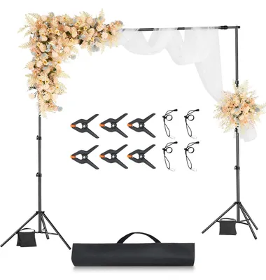 Obrázek produktu pro Stojan na pozadí VEVOR, nastavitelný stojan na fotografické pozadí (látka na pozadí: 260 x 300 cm), stojan na plátno pro produktovou fotografii, studiovou fotografii