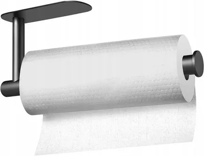Produktbild von Küchenrollenhalter Schwarz Matt ohne Bohren Wandhalter Loft 33,5 x 8 cm