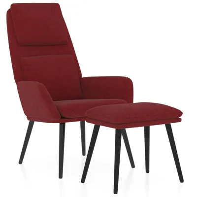 Immagine prodotto di vidaXL Poltrona relax con sgabello in tessuto rosso vino