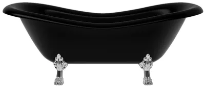 Produktbild von Casa Padrino Jugendstil Badewanne Schwarz / Silber 188 cm - Freistehende Retro Stil Badewanne