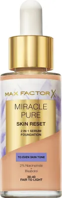 Produktbild von Max Factor Miracle Pure 2in1 Skin Reset, Tropfflasche, Flüssigkeit, Empflindliche Haut, Belebend, Messe, Licht, Beige