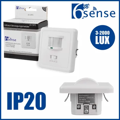 Produktbild von Unterputz Bewegungsmelder Bewegungssensor Melder Wand 2-Draht 160° MIC PIR LED MIC weiß