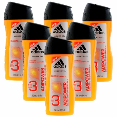 Produktbild von 6x Adidas Douche & Shampoo Men – Adipower 250 ml