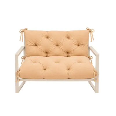 Productafbeelding van VBChome bank voor op de vloer, 120 cm, met rugleuning, polyester vulling van schuimkorrels, zacht gestoffeerd, gemakkelijk te onderhouden (beige, 120 x 90 x 10 cm)