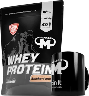 Produktbild von Mammut Nutrition - Whey Protein 1000 g Beutel - 40 Portionen Eiweiß + GRATIS Keramik Tasse, Geschmack: Snickerdoodle