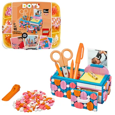 Produktbild von LEGO 41907 DOTS Stiftehalter mit Schublade, Schreibtisch-Organizer, Kinderzimmer-Deko, Basteln für Kinder