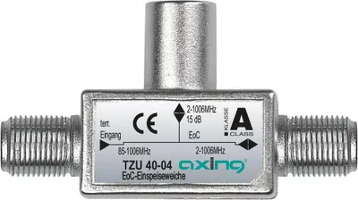 Produktbild von Axing TZU 40-04, Kabelsplitter, 2 - 1006 MHz, Metallisch, 15 dB, 1 Stück(e), F
