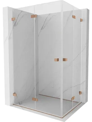 Obrázek produktu pro Mexen Lunar-F Duo skládací sprchový kout 85 x 70 cm, transparentní, kartáčovaná měď - 836-085L-070P-65-00