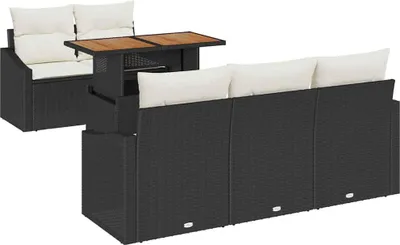 Obrázok produktu pre vidaXL Záhradný jedálenský set s vankúšmi čierny a krémový 100 x 55 x 73 cm