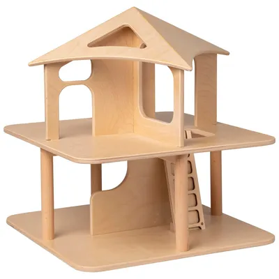 Immagine prodotto di Casa delle bambole Van Dijk Toys aperta su 4 lati-natura (adatta per asili nido)