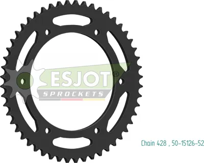 Produktbild von Esjot Kettenrad 428 52z Stahl schwarz