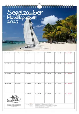 Produktbild von Segelzauber Planer DIN A3 Kalender für 2027 Segelschiffe und Meer - Seelenzauber