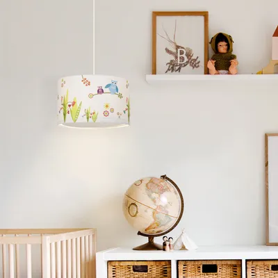 Zdjęcie produktu dla BRILLIANT lampa wisząca Birds | kolorowa lampa wisząca | metal/tkanina | wielokolorowa | kabel można skrócić | 1x E27 maks. 60 W
