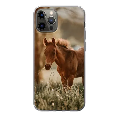 Produktbild von MuchoWow® Handyhülle Schutzhülle Hülle für iPhone 13 Pro Pferd - Licht - Wiese Silikon Softcase Handy Hülle - Handy-Tasche