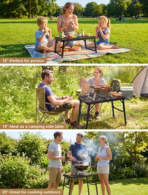 Zdjęcie produktu dla Składany stół grillowy 60 x 40 cm, do kempowania, lekki, składana konstrukcja
