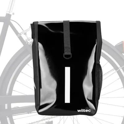 Produktbild von Wiltec Gepäckträgertasche schwarz, Fahrradtasche Gepäckträger 16 l Stauraum, Gepäcktasche mit Tragegurt, wasserresistente Fahrrad Tasche