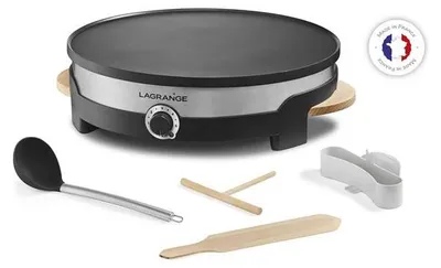 Produktbild von LAGRANGE 109 018, 4 Crepe(s), Aluminium, Schwarz, 35 cm, Aluminium, Thermoplast, 2 m, 1500 W