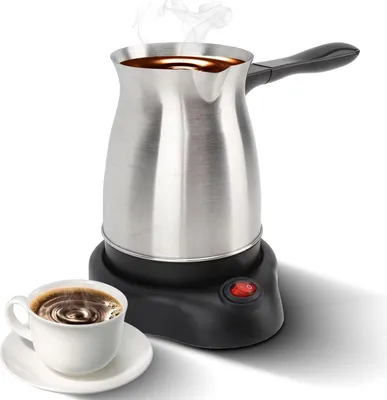 Obrázek produktu pro Elektrický turecký kávovar s konvicí na kávu 600 ml/20oz Multifunkční kávovar na espresso Konvice na čaj a mléko 600W Ohřívací konvice na kávu z nerezové oceli s dvojitou ochranou Ergonomická rukojeť proti opaření
