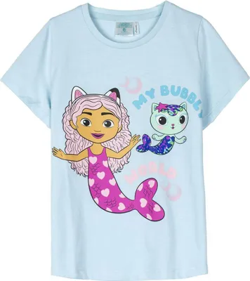 Produktbild von Kurzarm-T-Shirt für Kinder Gabby's Dollhouse türkis - 4 Jahre