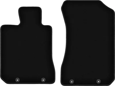 Produktbild von Wielganizator Velours-Autoteppiche vorne – passend für Honda Legend IV (Limousine, Bj. 2004-2012) –  schwarz, passgenau, mit Befestigungen set 2 Stk.