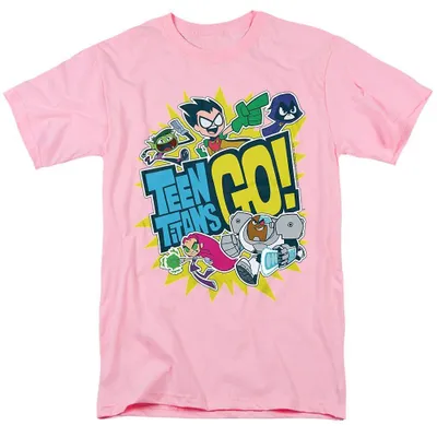 Image de T-shirt Teen Titans Go pour adolescents, modèle TV35364 (taille XL), couleur rose
