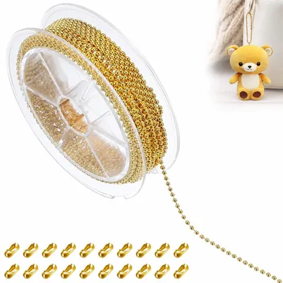 Edelstahl-Ballkette 10 m, 2,4 mm, mit 20 Verschlüssen