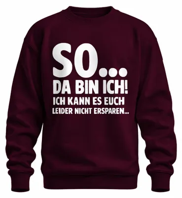 Produktbild von So da bin ich kann es euch leider nicht ersparen sarkasmus Sweatshirt Pullover, Burgundy, L