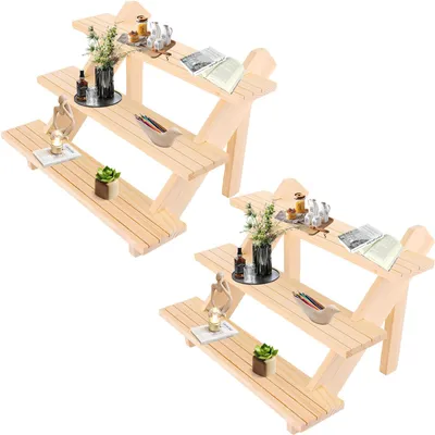 Immagine prodotto di 2 espositori in legno con 3 ripiani