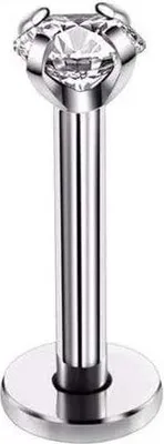 Produktbild von Karisma Titan G23 Hinged Innengewinde Labret/Lippe Medusa Ohrpiercing Tragus Helix Piercing Stärke 1,2mm Zirkonia Steinwahl - Stablänge 8mm | 3mm Stein