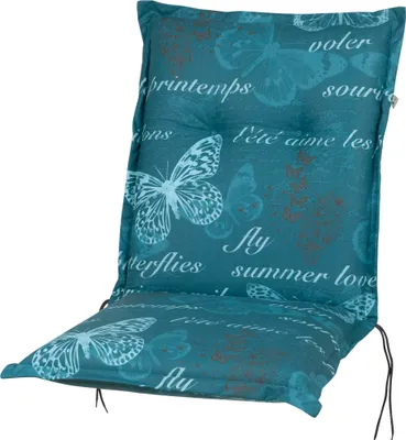 Produktbild von Auflage Niederlehner Bali extra 2388 blau/petrol Schmetterlinge 105x50x8 cm KETTtex