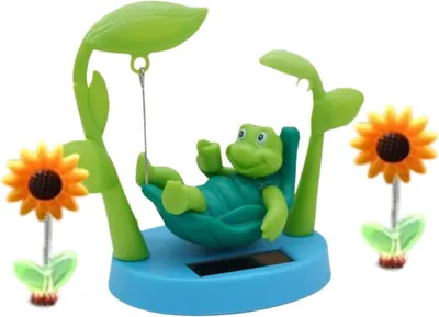 Productafbeelding van Auto-interieurdecoratie met een schildpad en zonnebloemen op zonne-energie