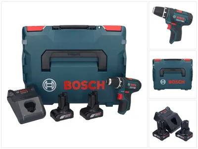 Image de Bosch GSR 12V-15 Professional Perceuse-visseuse sans fil avec boîtier L-Boxx + 2x Batteries GBA 6,0 Ah + Chargeur GAL 1230