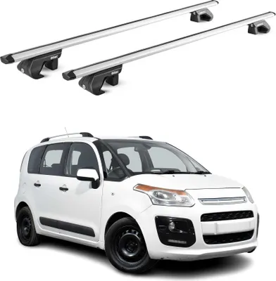 Produktbild von Dachträger Grundtäger für Citroen C3 Picasso 2008-2017 90kg Alu Silber 2 tlg ABE