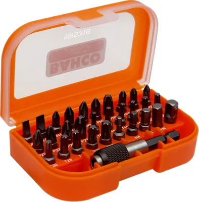 Zdjęcie produktu dla Bahco 59/S31B, 31 szt., Hex (metryczny), Phillips, Pozidriv, Gniazdo, Torx, T25, Stal, 104,9 mm, 65,3 mm