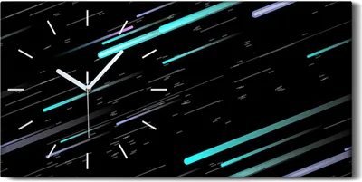 Produktbild von Dekor Leinwand Uhr Wandbilder 60x30 Wand Kunst Futuristisches Neonlicht - weiße Hände