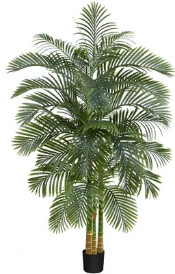 Image de Décoration tropicale artificielle résistante aux UV : palmier de 210 cm pour la chambre, le salon, le bureau ou l'extérieur.
