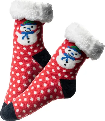 Produktbild von 2 Paar Damen Kuschelsocken Weihnachtssocken Größe 36-41 warme Socken Hüttensocken Wintersocken Haussocken mit Anti Rutsch Noppen 36-41-Style 1