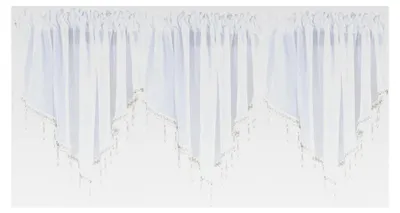 Produktbild von Voile-Vorhang, 3 Stoffbahnen mit Knautschstruktur, 130 x 60 cm, Weiß