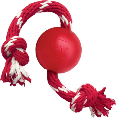 Produktbild von Kong Ball mit Seil kleiner Hund