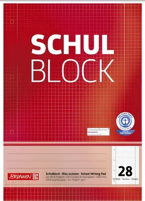Produktbild von BRUNNEN Schulblock A4 Lineatur 28 50 Blatt Recyclingpapier 105260801