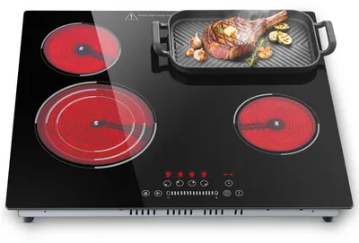 Image de Plaque de cuisson - Céramique - 4 zones - 6700W - 60 cm - Noire