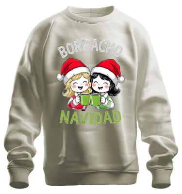 Immagine prodotto di BORRACHO NAVIDAD divertente Natale Festa Regalo Parte Unisex Felpa Pullover, Natura, M