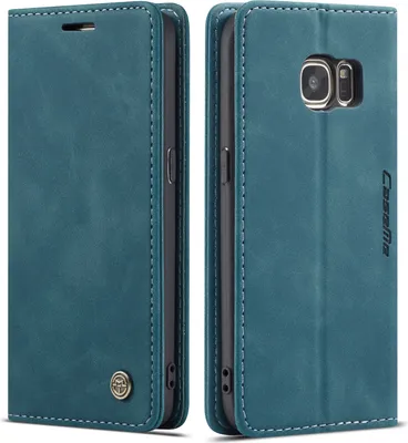 Image de Galaxy S7 Case, RetroPolyuréthaneLeather Case, Card Pockets, Magnetic Closure, Case with Stand Function for Samsung Galaxy S7 Blue