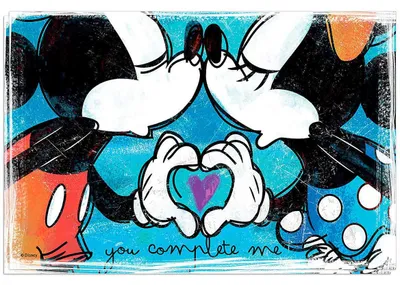 2er-Set Platzsets blau Mickey und Minnie, 45x30 cm