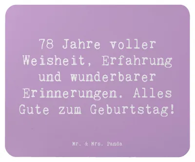 Produktbild von Mr. & Mrs. Panda Mauspad Spruch 78. Geburtstag - Lavendeltraum - Geschenk, pc, mousematte, Mouse Pad, mausunterlage, besondere Meilensteine, feiern, 78 Jahre alt