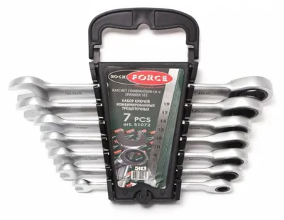 ROCKFORCE Maulringschlüssel Set 7-teilig 8-19 mm CrV Stahl