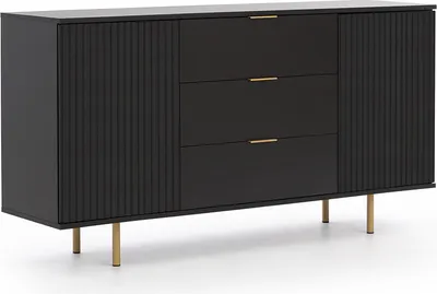Produktbild von Sideboard 150 cm breit, in matt schwarz NADOR-132